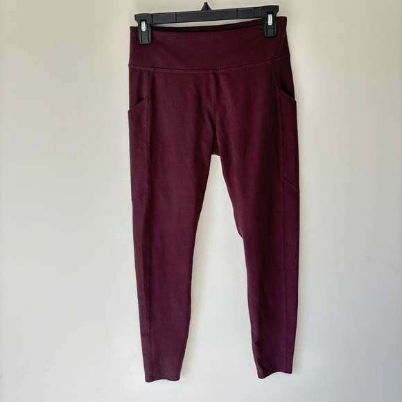 Abercrombie & Fitch Maroon Leggings Athletic Active Wear Gym Athleisure Workout - Picture 1 of 11